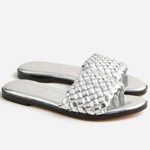 Georgina Woven Sandals in Metallic Leather - NWT